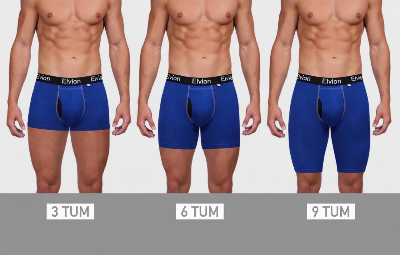 Elvion — Åtsittande boxerkalsonger 6 tum - Teal Stripe