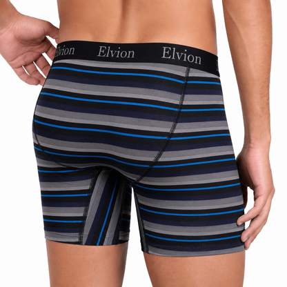 Elvion — Åtsittande boxerkalsonger 6 tum - Blue Stripe