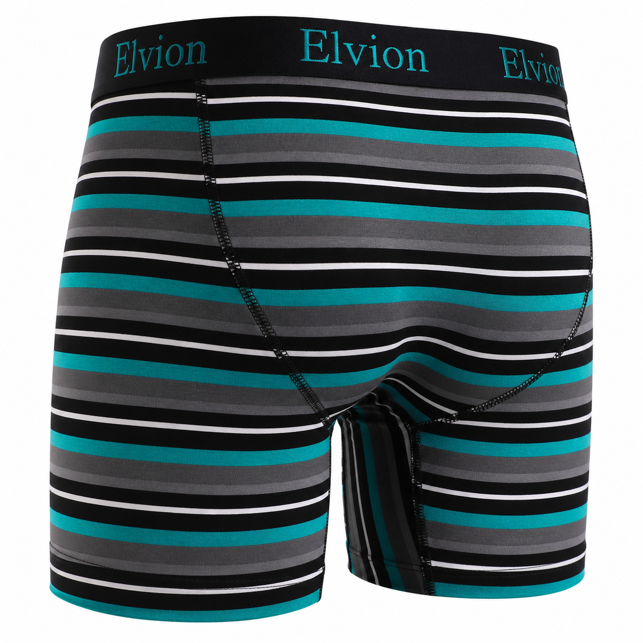 Elvion — Åtsittande boxerkalsonger 6 tum - Teal Stripe