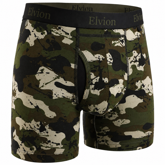 Elvion — Åtsittande boxerkalsonger 6 tum - Army