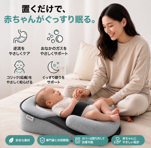 Elvion ベビー用逆流防止クッション15°（逆流・コリック対策）