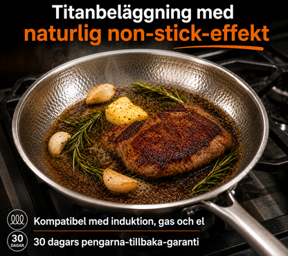 Elvion™ – Högkvalitativ svensk stekpanna med non-stick-beläggning i titanlegering