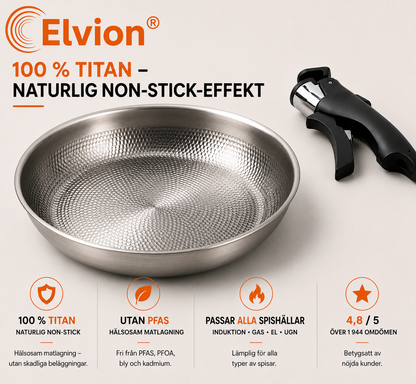 Elvion™ – Högkvalitativ svensk stekpanna med non-stick-beläggning i titanlegering