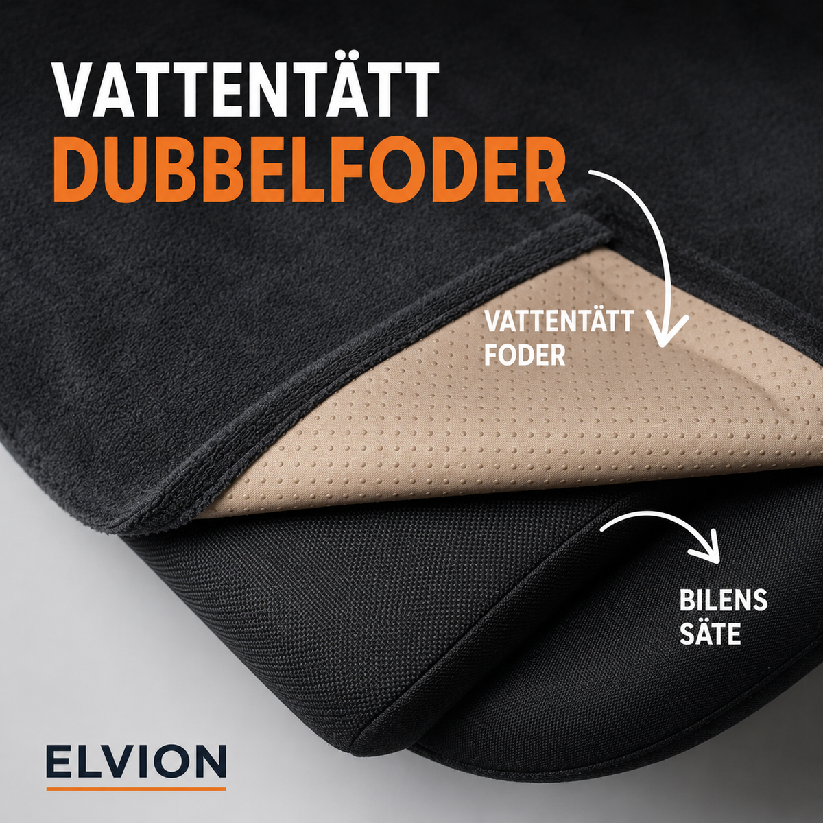 Vattentätt sätesöverdrag Elvion  DoubleProtection™-teknologi